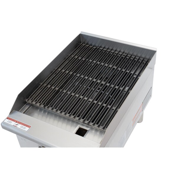 Koolmore 16 in. Commercial 1-Burner Natural Gas Charbroiler with 30,000 BTU in Stainless-Steel KM-GCB1-18M - KM-GCB1-18M