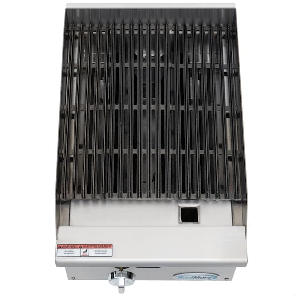 Koolmore 16 in. Commercial 1-Burner Natural Gas Charbroiler with 30,000 BTU in Stainless-Steel KM-GCB1-18M - KM-GCB1-18M