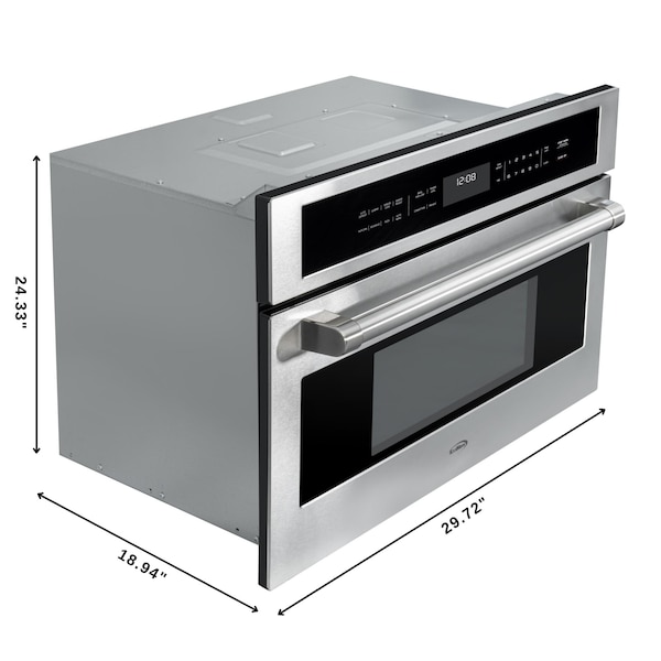 Koolmore 30 in. Built-In Microwave w/ Convection Oven and Air Fryer 1.6 cu. ft. Capacity in Stainless-Steel - KM-CWO30-SS