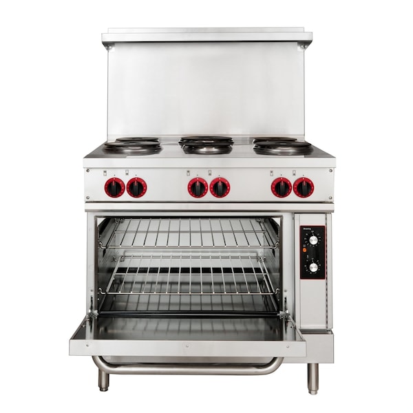 Koolmore 36 In. Commercial Electric Range with 6 Burners and 1 Standard Electric Oven - 208V 3 Phase - KM-CR36-E