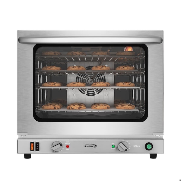 Koolmore 23 in. Countertop Convection Oven for Half-Size Pans w/ 4 Racks 2800W of Power and Steam Injection - KM-CTCO-23STI