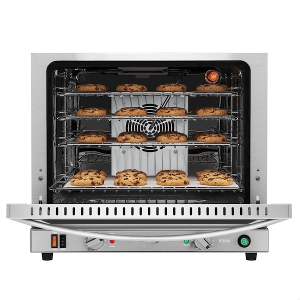 Koolmore 23 in. Countertop Convection Oven for Half-Size Pans w/ 4 Racks 2800W of Power and Steam Injection - KM-CTCO-23STI