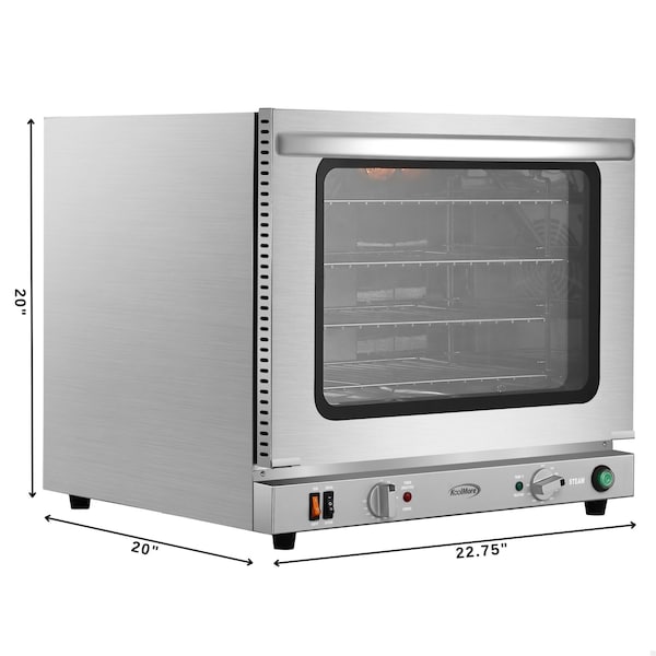 Koolmore 23 in. Countertop Convection Oven for Half-Size Pans w/ 4 Racks 2800W of Power and Steam Injection - KM-CTCO-23STI