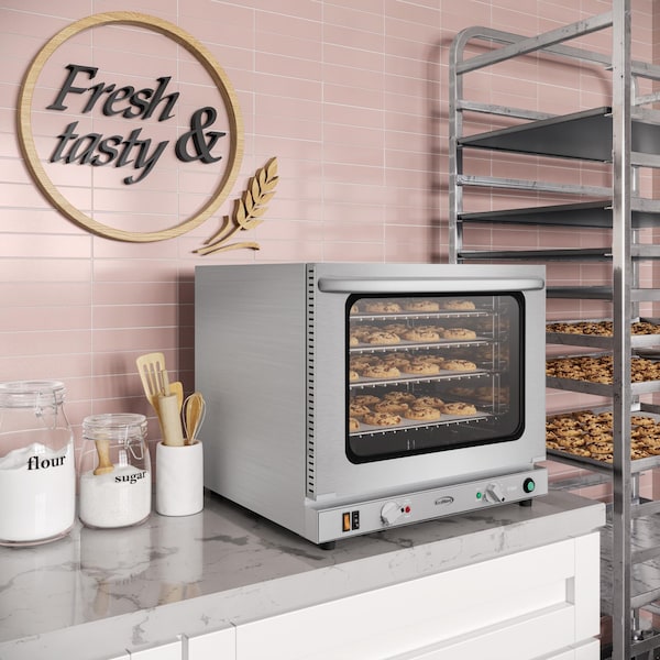 Koolmore 23 in. Countertop Convection Oven for Half-Size Pans w/ 4 Racks 2800W of Power and Steam Injection - KM-CTCO-23STI