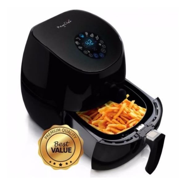 Megachef Airfryer And Multicooker With 7 Pre-Programmed Settings in Sleek Black, 3.5 quart - Black - ME336142