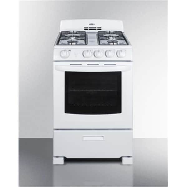 Summit 24 in. Wide Sealed Burner Gas Range, White - Replaces RG244W - SU460080