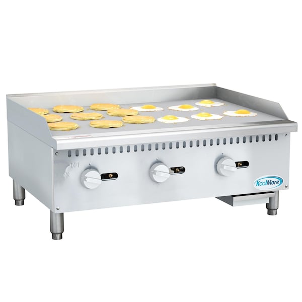 Koolmore 36 in. Natural Gas 3-Burner Griddle with 90,000 BTU in Stainless-Steel KM-GG3-36M - KM-GG3-36M