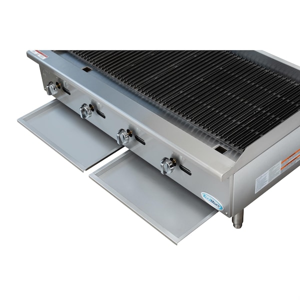 Koolmore 48 in. Commercial 4-Burner Natural Gas Charbroiler with 120,000 BTU in Stainless-Steel - KM-GCB4-48M