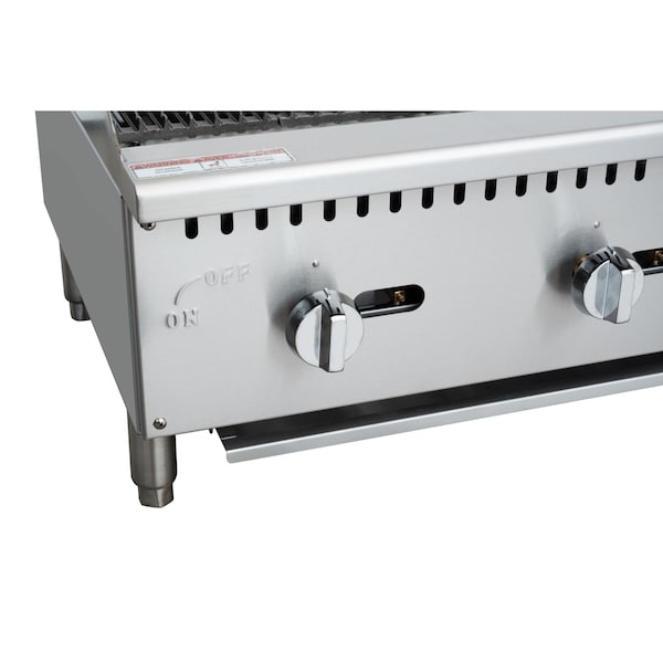 Koolmore 48 in. Commercial 4-Burner Natural Gas Charbroiler with 120,000 BTU in Stainless-Steel - KM-GCB4-48M
