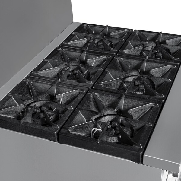 Koolmore 36 in. 6 Burner Commercial Natural Gas Range in Stainless-Steel - KM-CR36-NG