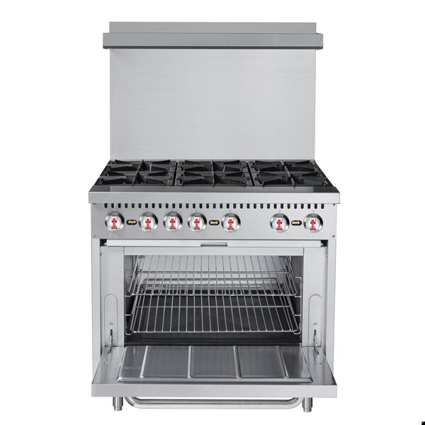 Koolmore 36 in. 6 Burner Commercial Liquid Propane Range in Stainless-Steel - KM-CR36-LP