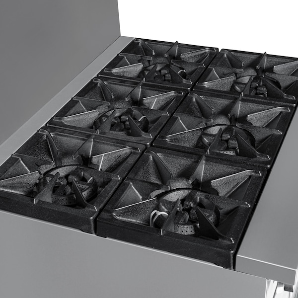 Koolmore 36 in. 6 Burner Commercial Liquid Propane Range in Stainless-Steel - KM-CR36-LP