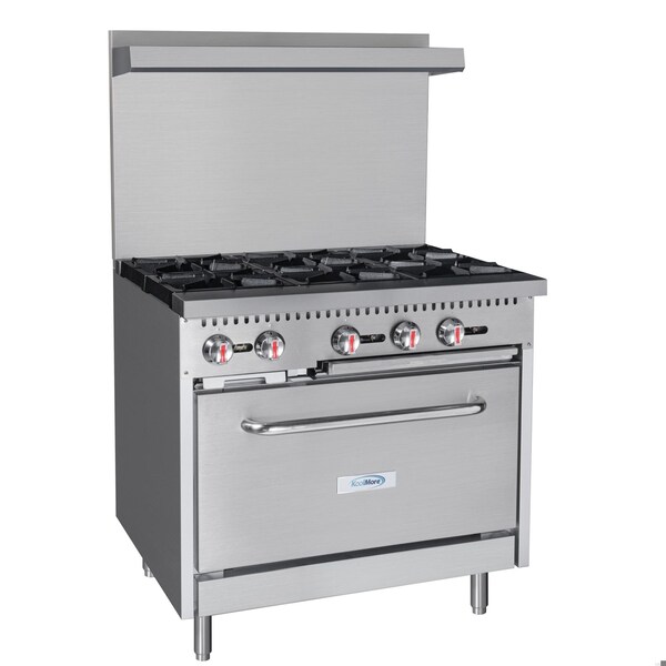 Koolmore 36 in. 6 Burner Commercial Liquid Propane Range in Stainless-Steel - KM-CR36-LP