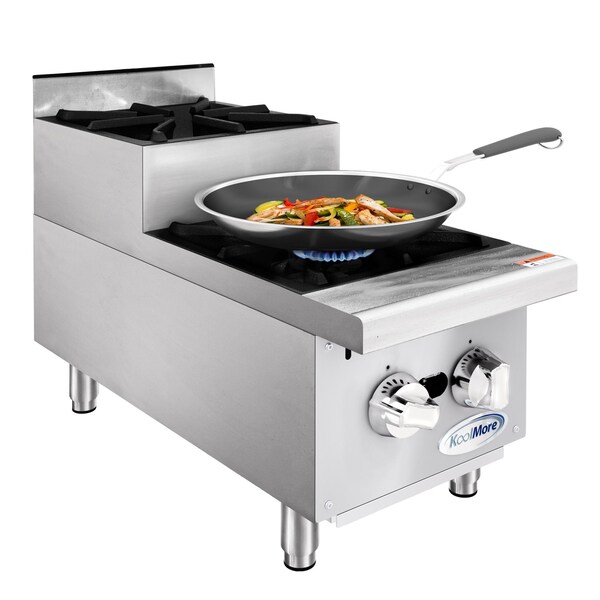 Koolmore 12 in. Two-Burner Commercial Step Up Range, 52000 BTU in Stainless-Steel - KM-CRSU-12