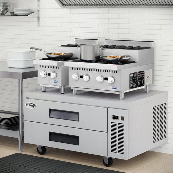 Koolmore 12 in. Two-Burner Commercial Step Up Range, 52000 BTU in Stainless-Steel - KM-CRSU-12