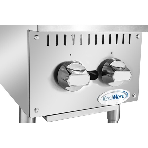 Koolmore 12 in. Two-Burner Commercial Step Up Range, 52000 BTU in Stainless-Steel - KM-CRSU-12