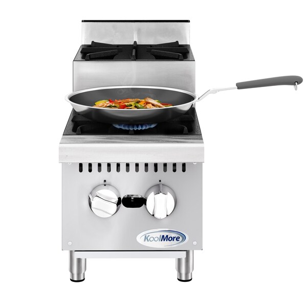 Koolmore 12 in. Two-Burner Commercial Step Up Range, 52000 BTU in Stainless-Steel - KM-CRSU-12