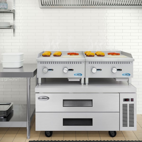 Koolmore 24 in. Natural Gas 2-Burner Griddle with 60,000 BTU in Stainless-Steel KM-GG2-24M - KM-GG2-24M