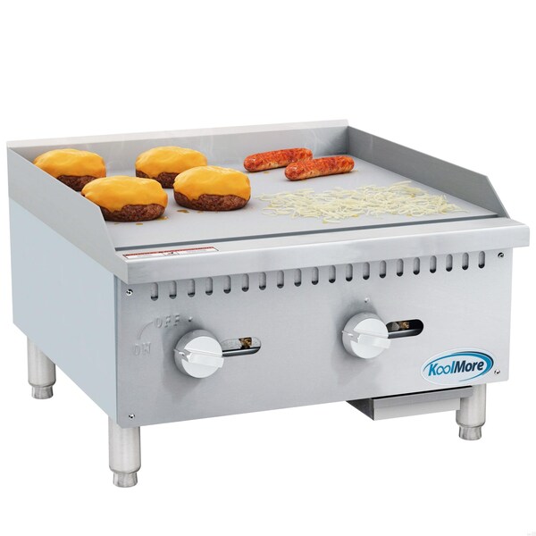 Koolmore 24 in. Natural Gas 2-Burner Griddle with 60,000 BTU in Stainless-Steel KM-GG2-24M - KM-GG2-24M
