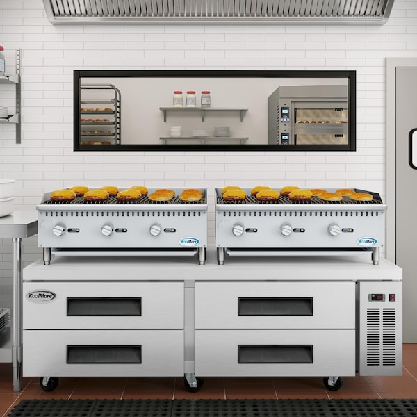 Koolmore 36 in. Commercial 3-Burner Natural Gas Charbroiler with 90,000 BTU in Stainless-Steel KM-GCB3-36M - KM-GCB3-36M