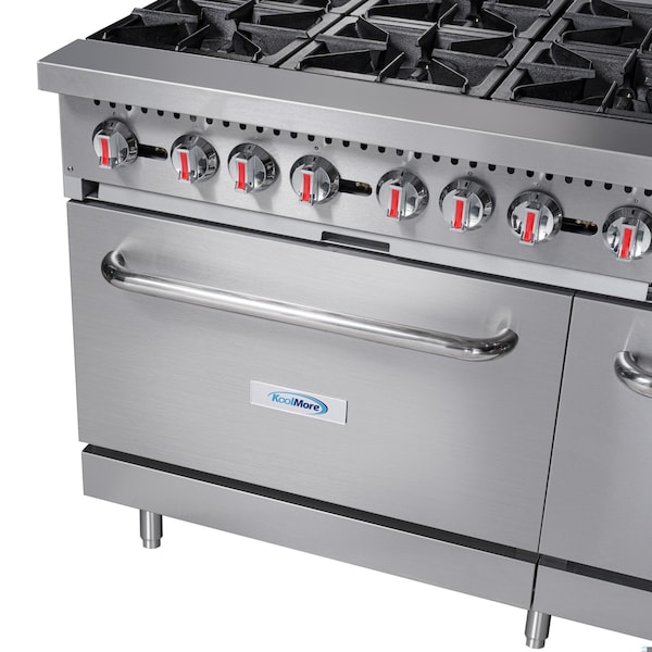 Koolmore 60 in. 6 Burner Commercial Natural Gas Range with 24 in. Griddle in Stainless-Steel - KM-CRG60-NG