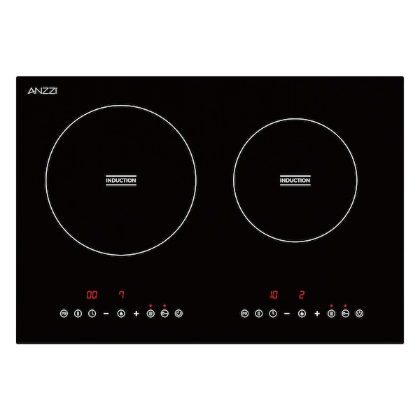 Anzzi 20in Induction Cooktop in Black, 2 Zones, Auto Shut-Off & Child Safety Lock - AZ-CKTID01