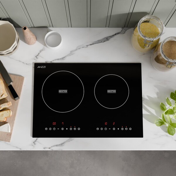 Anzzi 20in Induction Cooktop in Black, 2 Zones, Auto Shut-Off & Child Safety Lock - AZ-CKTID01