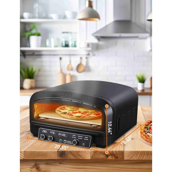 Commercial Chef Indoor Electric Pizza Oven, 1800W Countertop Oven with 0.7 cu. ft. Capacity - CHPOV14B
