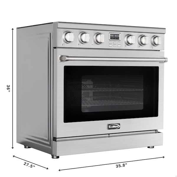 Koolmore 36 in. Professional Electric Range with 16600W of Power, 240V in Stainless-Steel KM-EPR-36AP-SS - KM-EPR-36AP-SS