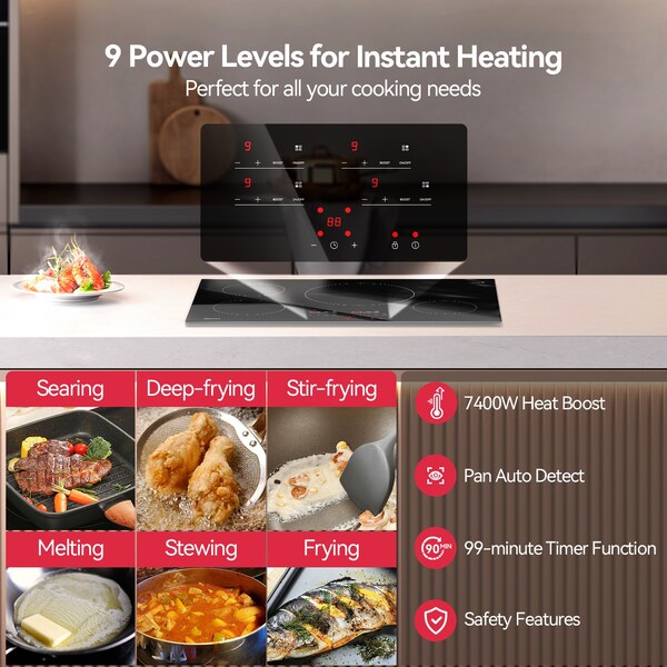 Tecasa 30-in 4 Burners Black Induction Cooktop - MT-C47464L8-V1.5