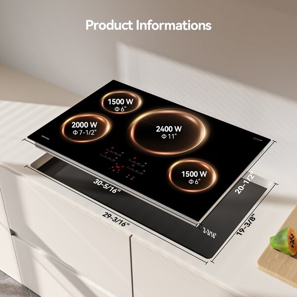 Tecasa 30-in 4 Burners Black Induction Cooktop - MT-C47464L8-V1.5