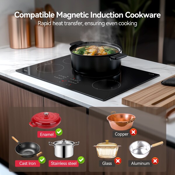 Tecasa 30-in 4 Burners Black Induction Cooktop - MT-C47464L8-V1.5