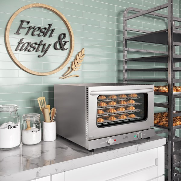 Koolmore 23 in. Countertop Convection Oven for Half-Size Pans with 4 Racks 1600W of Power in Stainless-Steel - KM-CTCO-15
