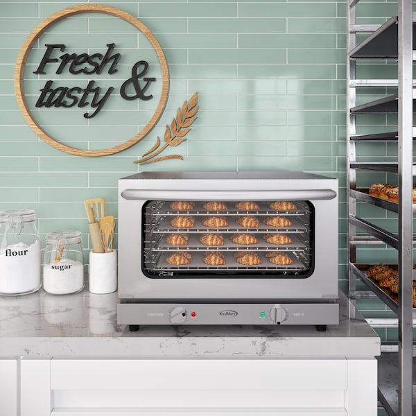 Koolmore 23 in. Countertop Convection Oven for Half-Size Pans with 4 Racks 1600W of Power in Stainless-Steel - KM-CTCO-15