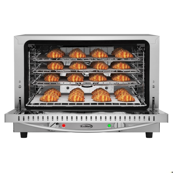 Koolmore 23 in. Countertop Convection Oven for Half-Size Pans with 4 Racks 1600W of Power in Stainless-Steel - KM-CTCO-15