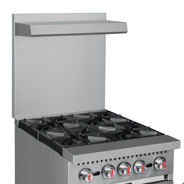 Koolmore 24 in. 4 Burner Commercial Natural Gas Range with Oven in Stainless-Steel - KM-CR24-NG