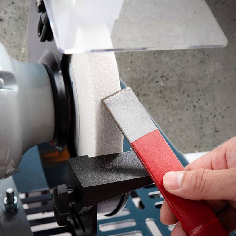 Rueda de esmerilado de óxido de aluminio blanco de grano 60 de POWERTEC de 8 pulgadas x 1 pulgada x 5/8 pulgadas para esmeriladora de banco - 15504