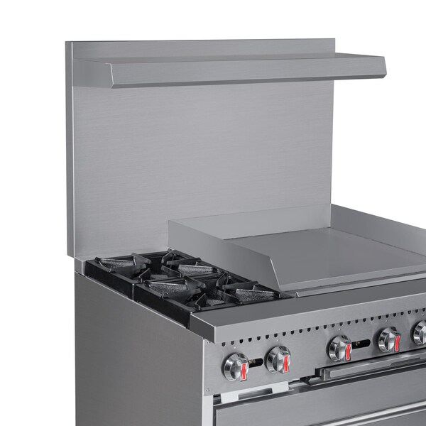 Koolmore 36 in. 2 Burner Commercial Natural Gas Range with 24 in. Griddle in Stainless-Steel - KM-CRG36-NG