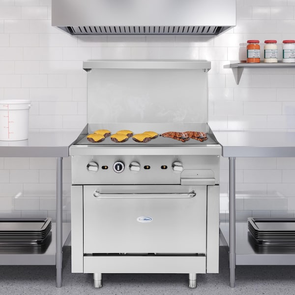 Koolmore Commercial 36'' Oven with 36'' Griddle Top with 90000 BTU - KM-CRG36G-NG