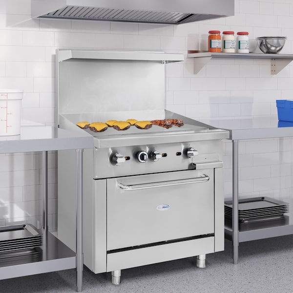 Koolmore Commercial 36'' Oven with 36'' Griddle Top with 90000 BTU - KM-CRG36G-NG