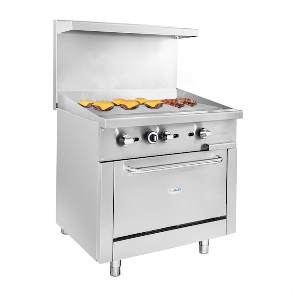 Koolmore Commercial 36'' Oven with 36'' Griddle Top with 90000 BTU - KM-CRG36G-NG