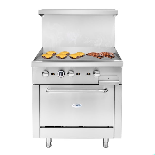 Koolmore Commercial 36'' Oven with 36'' Griddle Top with 90000 BTU - KM-CRG36G-NG