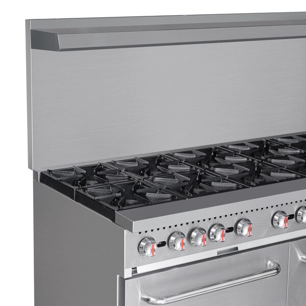 Koolmore 60 in. Commercial 10 Burner Natural Gas Range in Stainless-Steel - KM-CR60-NG
