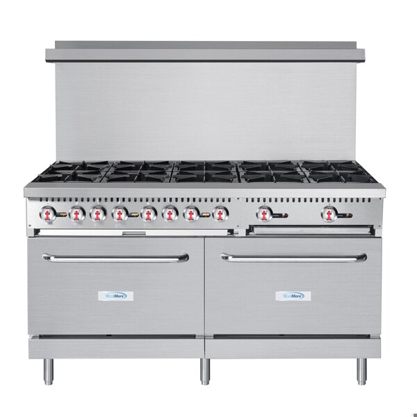 Koolmore 60 in. Commercial 10 Burner Natural Gas Range in Stainless-Steel - KM-CR60-NG