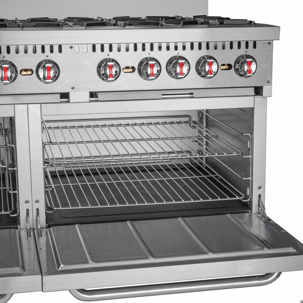 Koolmore 60 in. 10 Burner Commercial LP Range with Oven in Stainless-Steel - KM-CR60-LP
