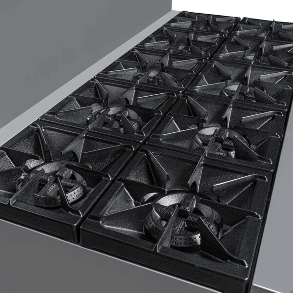 Koolmore 60 in. 10 Burner Commercial LP Range with Oven in Stainless-Steel - KM-CR60-LP