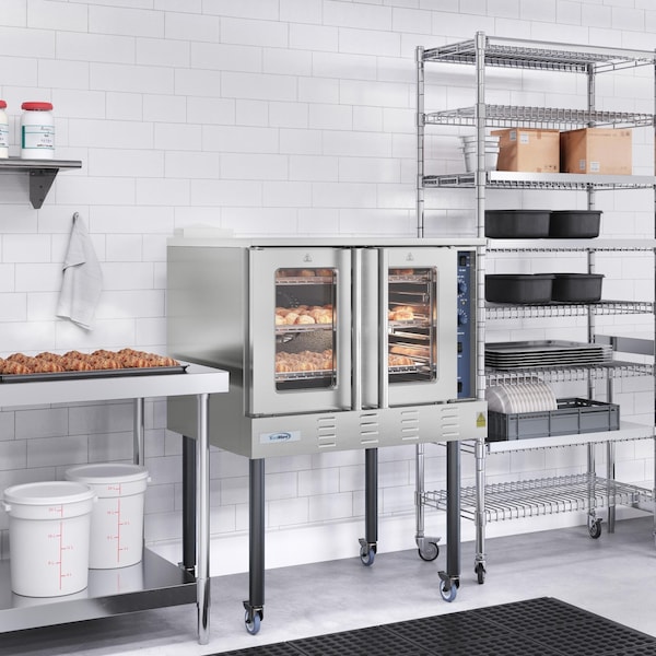 Koolmore 38 in. Full Size Single Deck Commercial LP Convection Oven 54,000 BTU with Casters - KM-CCO54-LPC