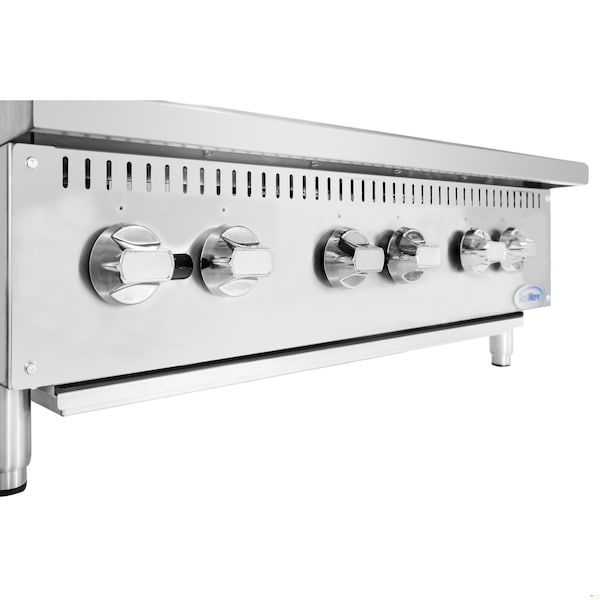 Koolmore 36 in. Commercial Six-Burner Step Up Gas Range, 156000 BTU in Stainless-Steel - KM-CRSU-36