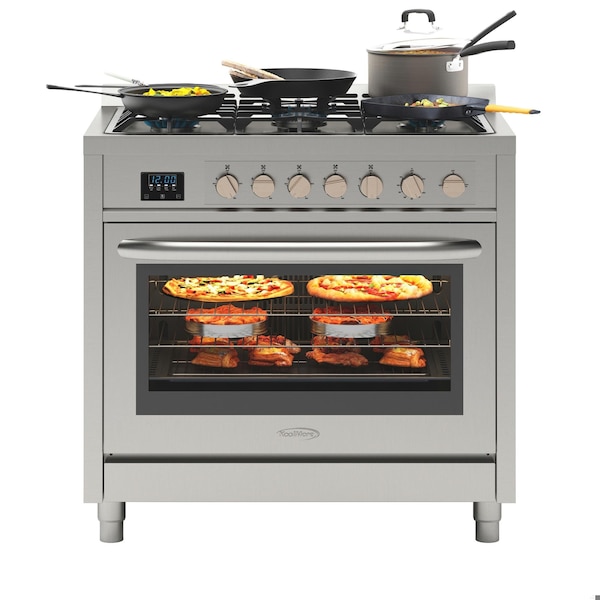 Koolmore 36 in. Stainless Steel Professional Gas range with Legs, . - KM-FR36GL-SS