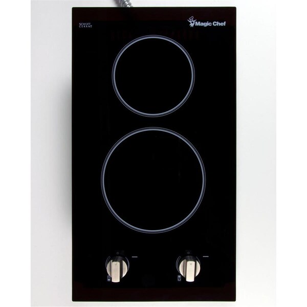 Magic Chef 12 in. Radiant Electric Ceramic Glass Cooktop with 2 Elements, Black - MCSCTE12BG2